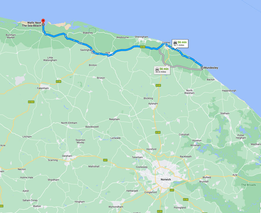 road-map-wells-to-mundesley